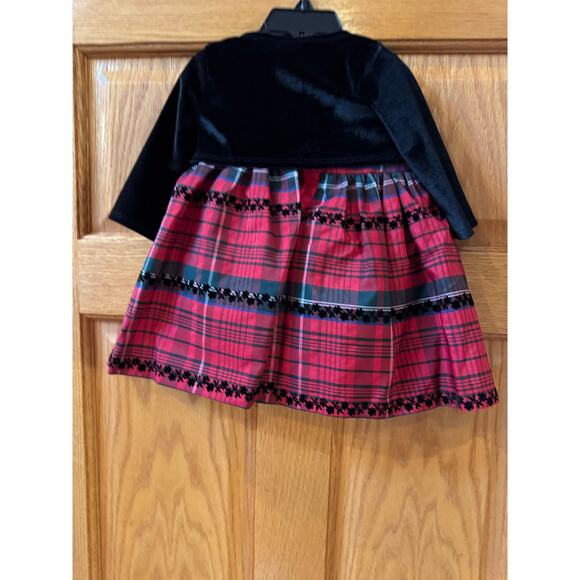 Pippa & Julie baby Plaid Taffeta
Dress & Velvet Jacket Set 3-6 months - Picture 4 of 5